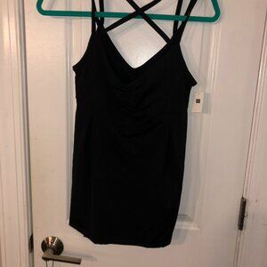 GapFit womens black double strap tank top stretch size S
